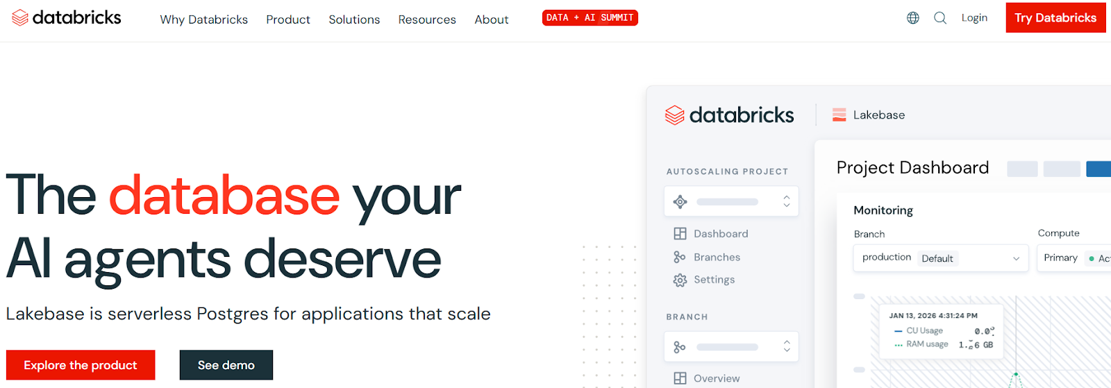 Databricks homepage