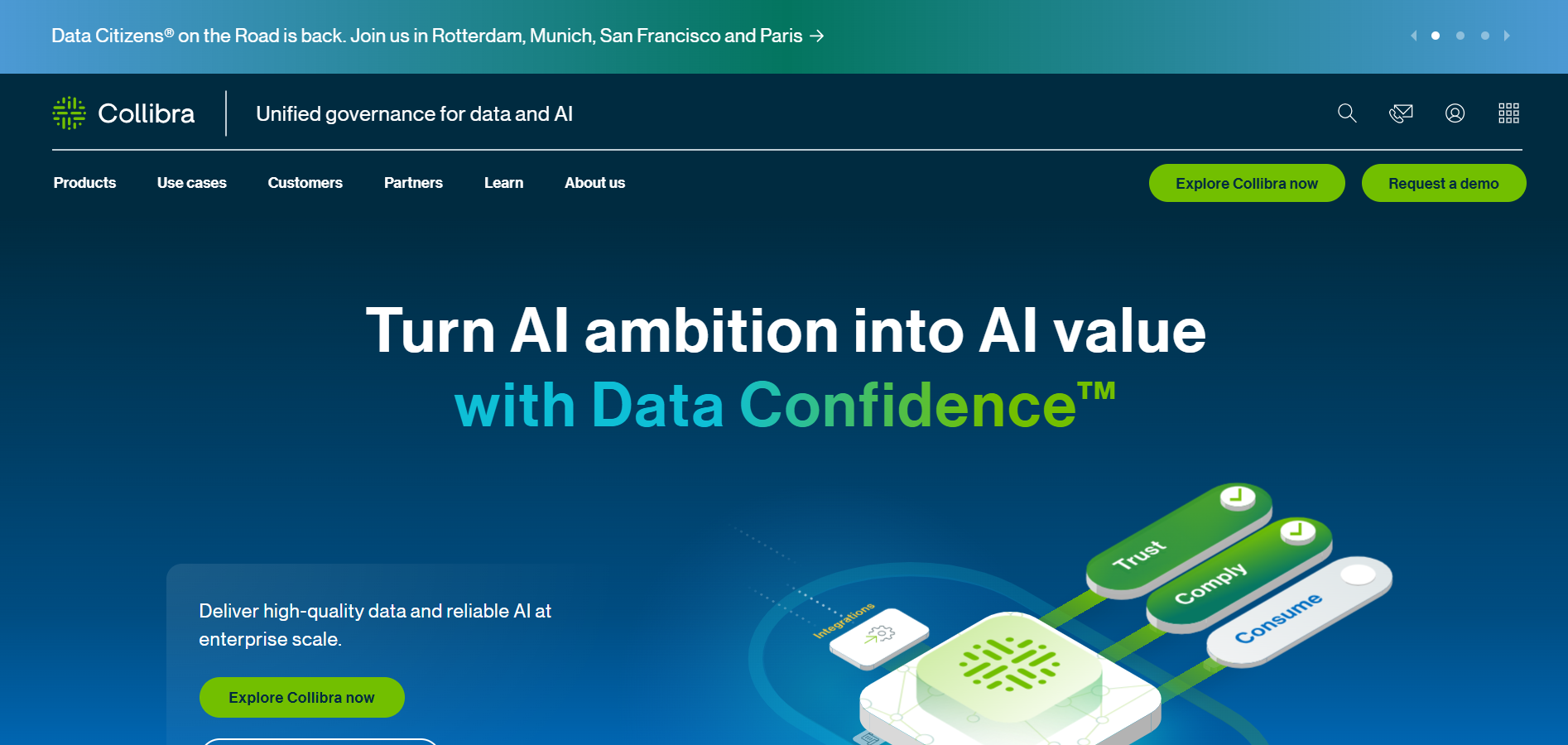 Collibra Homepage screenshots