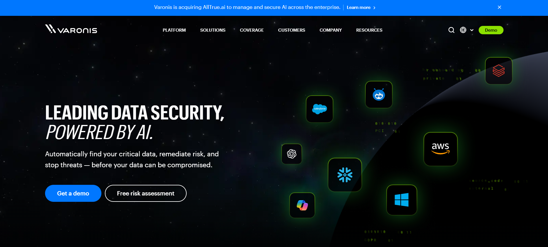Varonis homepage