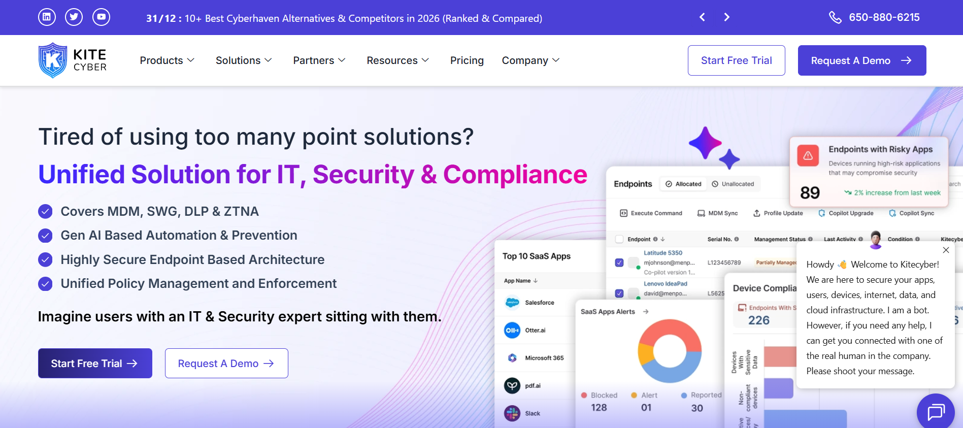 Kitecyber homepage