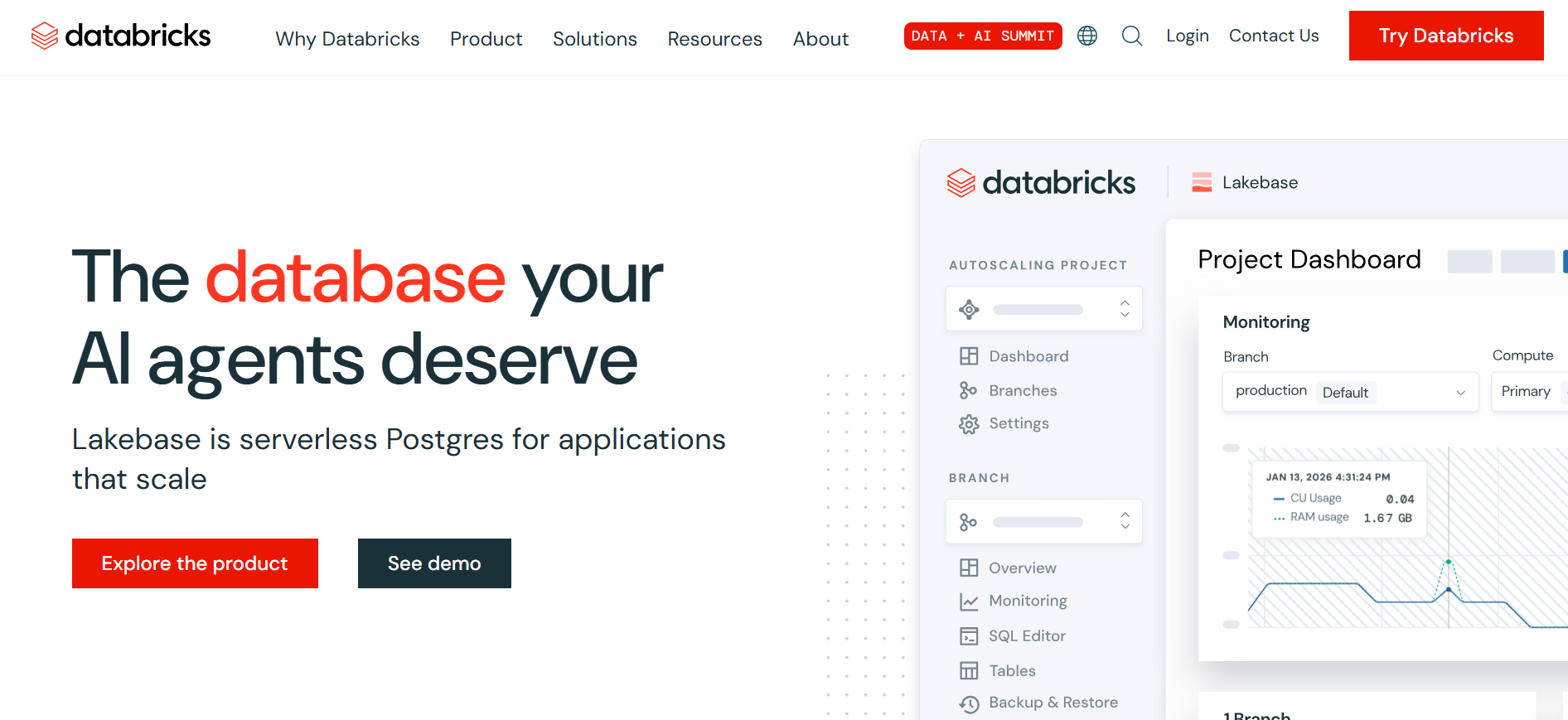 Databricks homepage