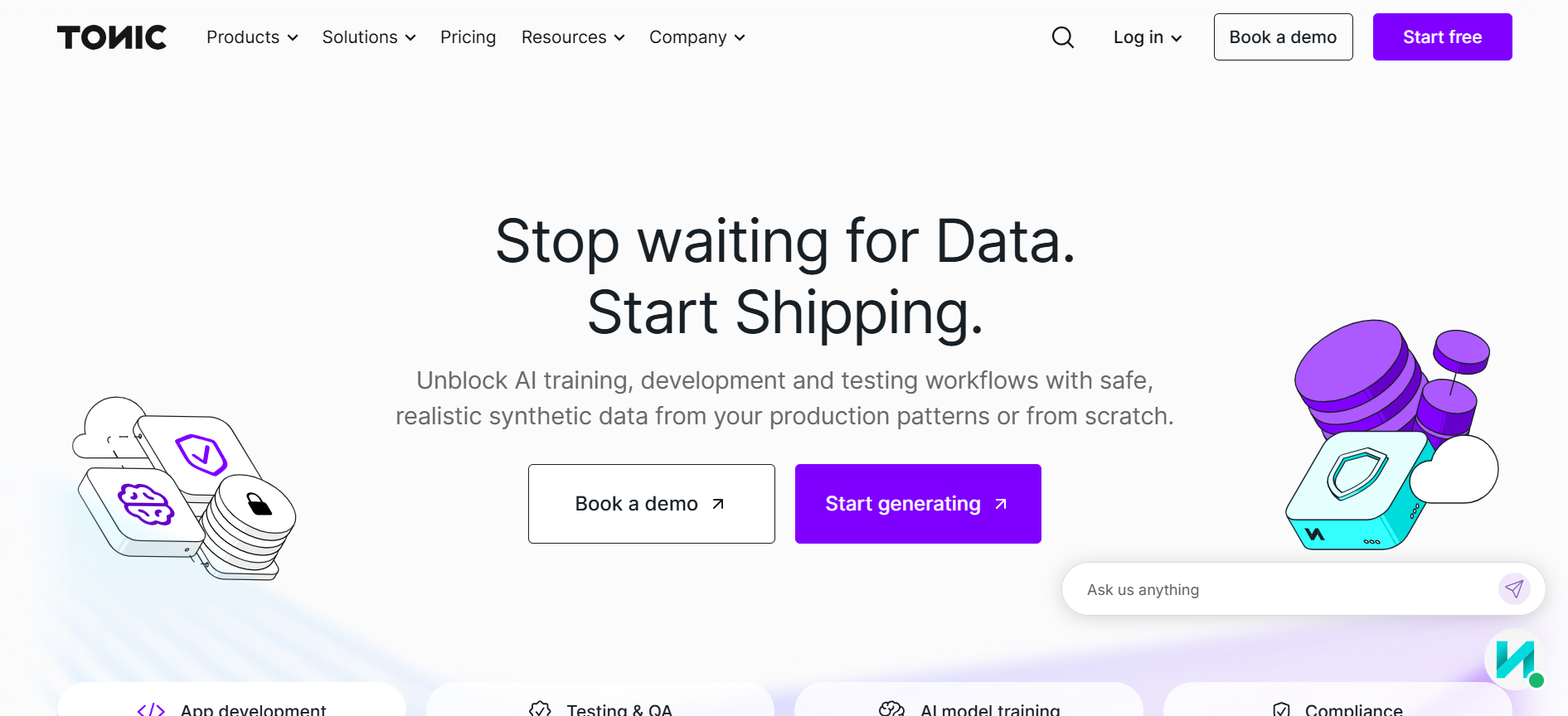 Tonic.ai homepage