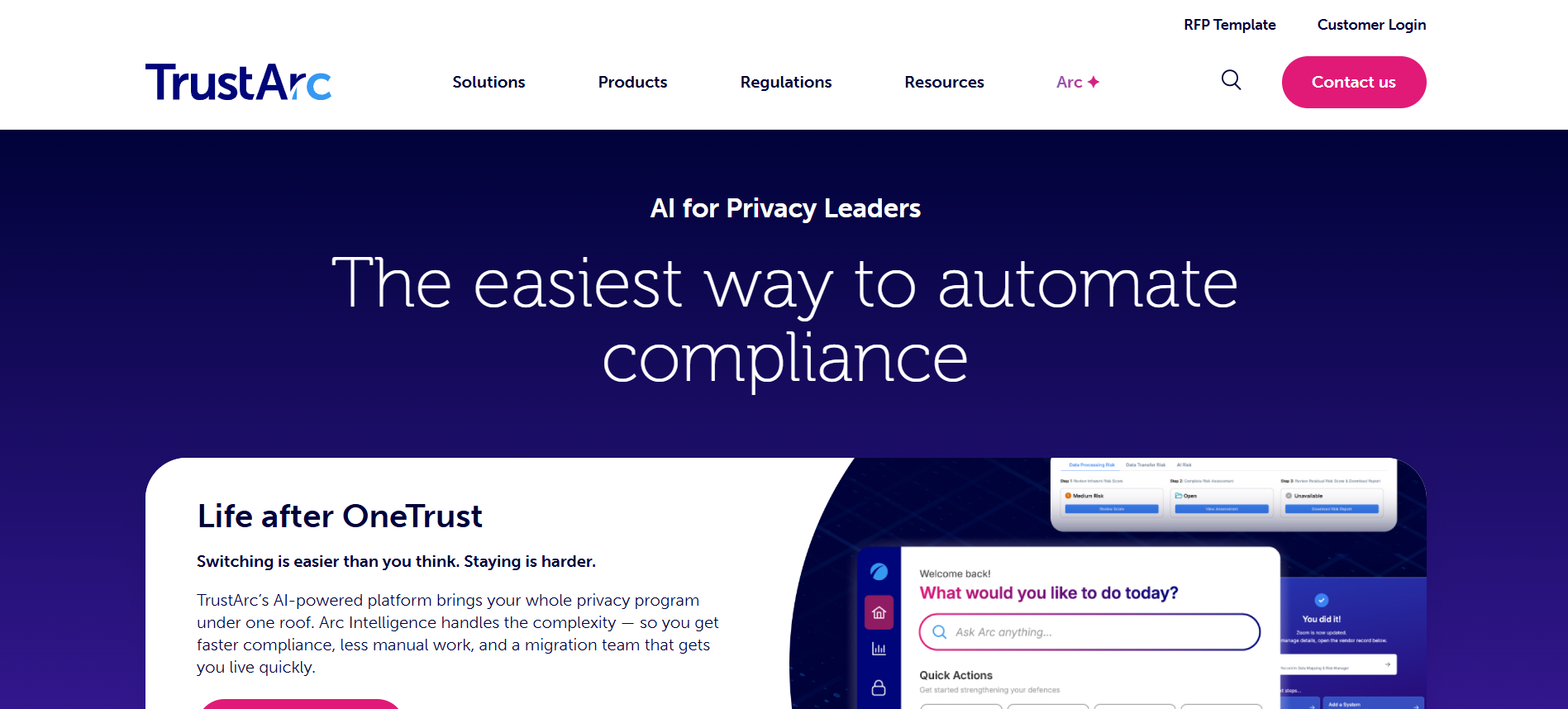 TrustArc homepage