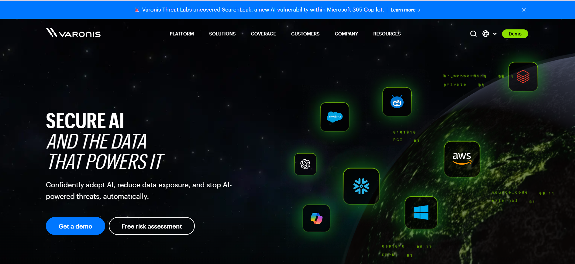Varonis homepage
