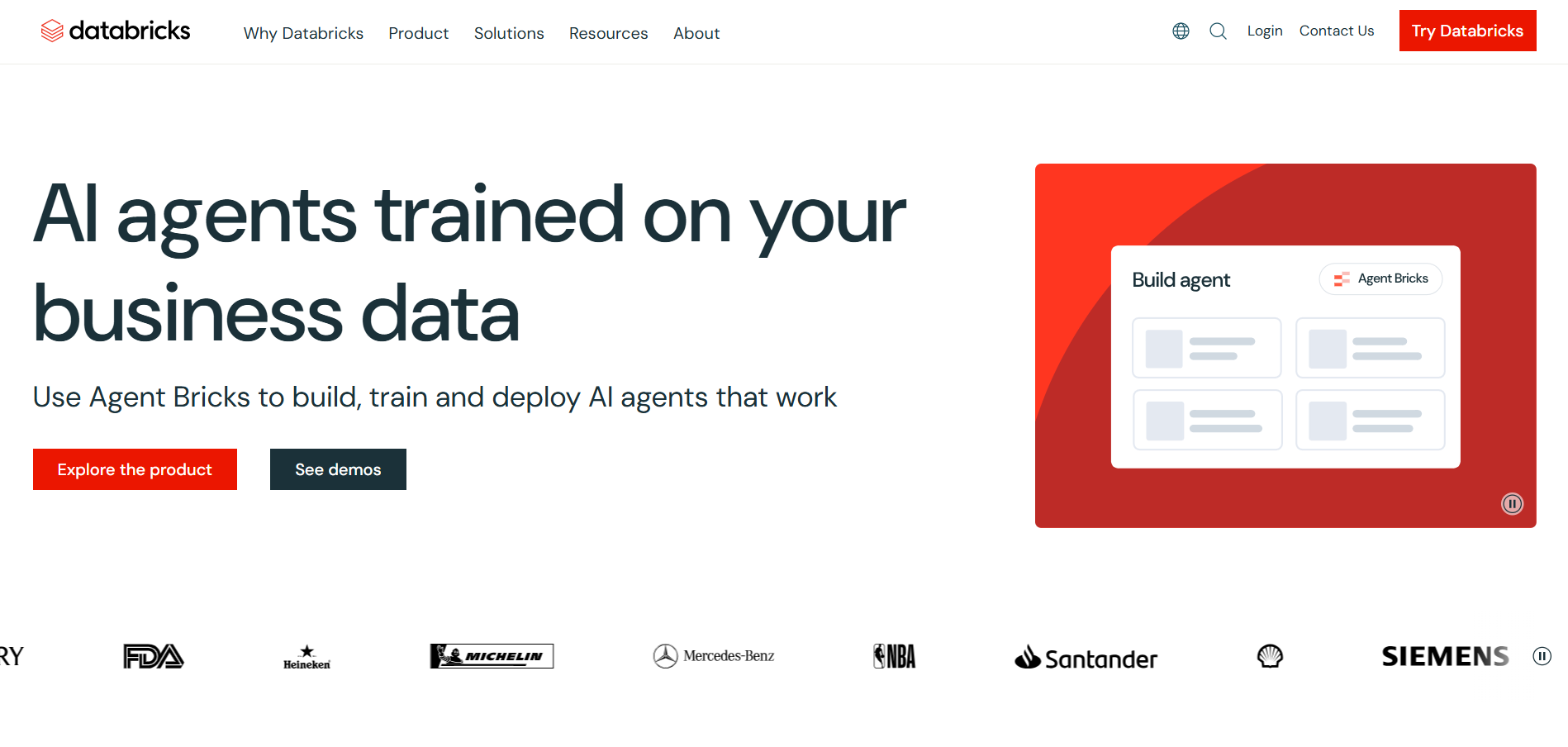 Databricks Homepage Screenshot
