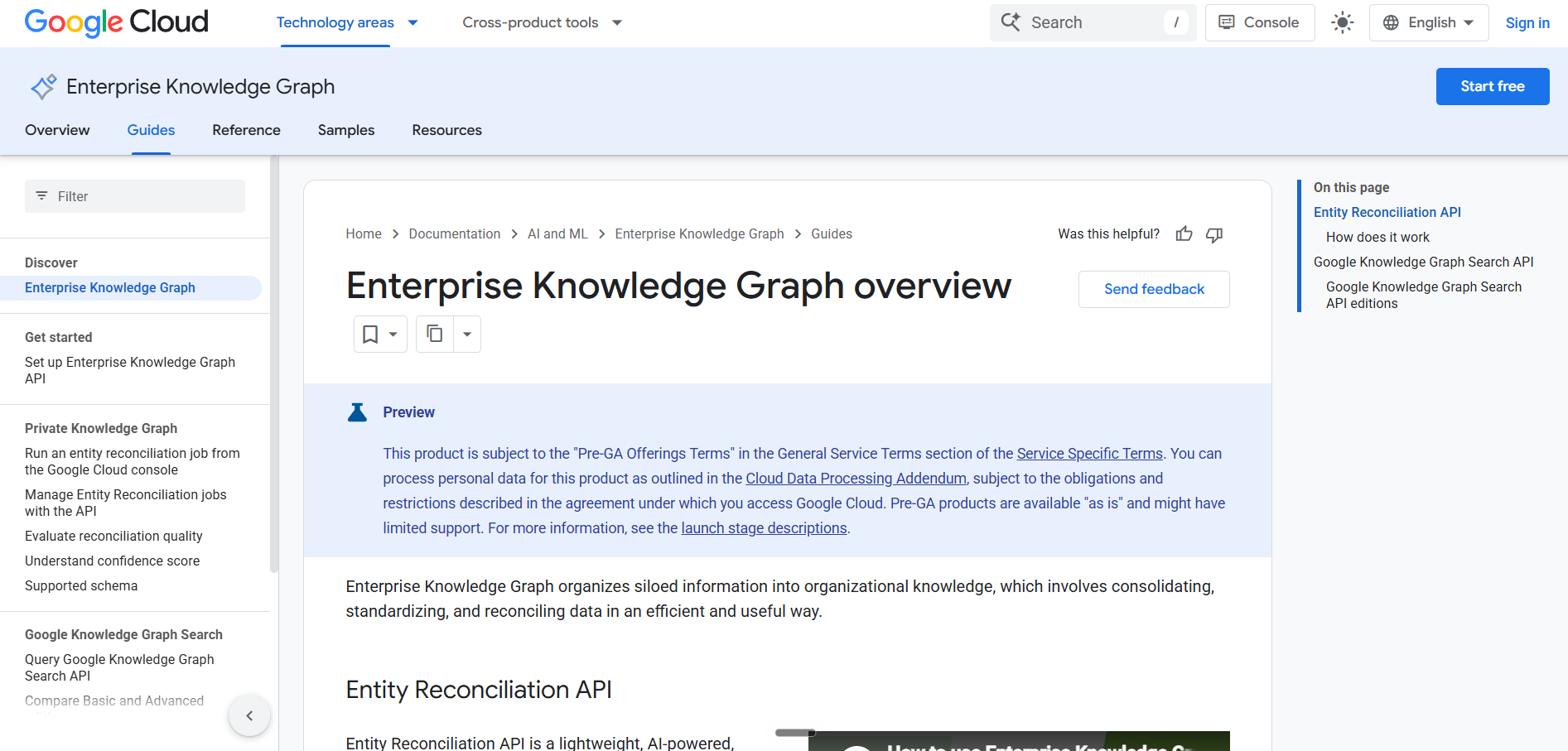 Google Enterprise Knowledge Graph