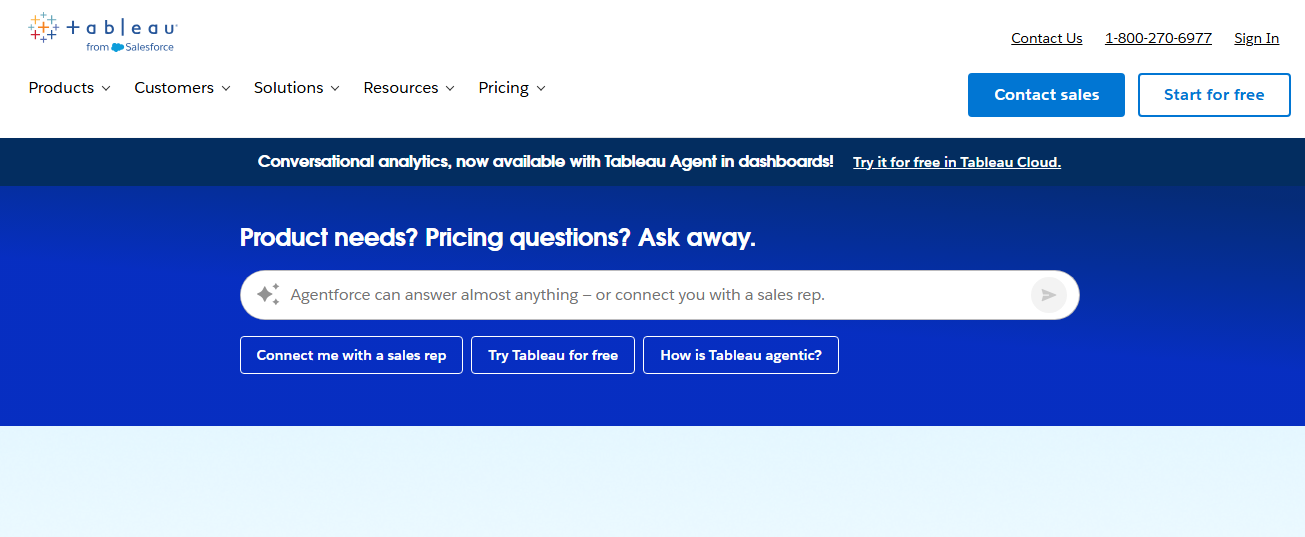 Tableau homepage