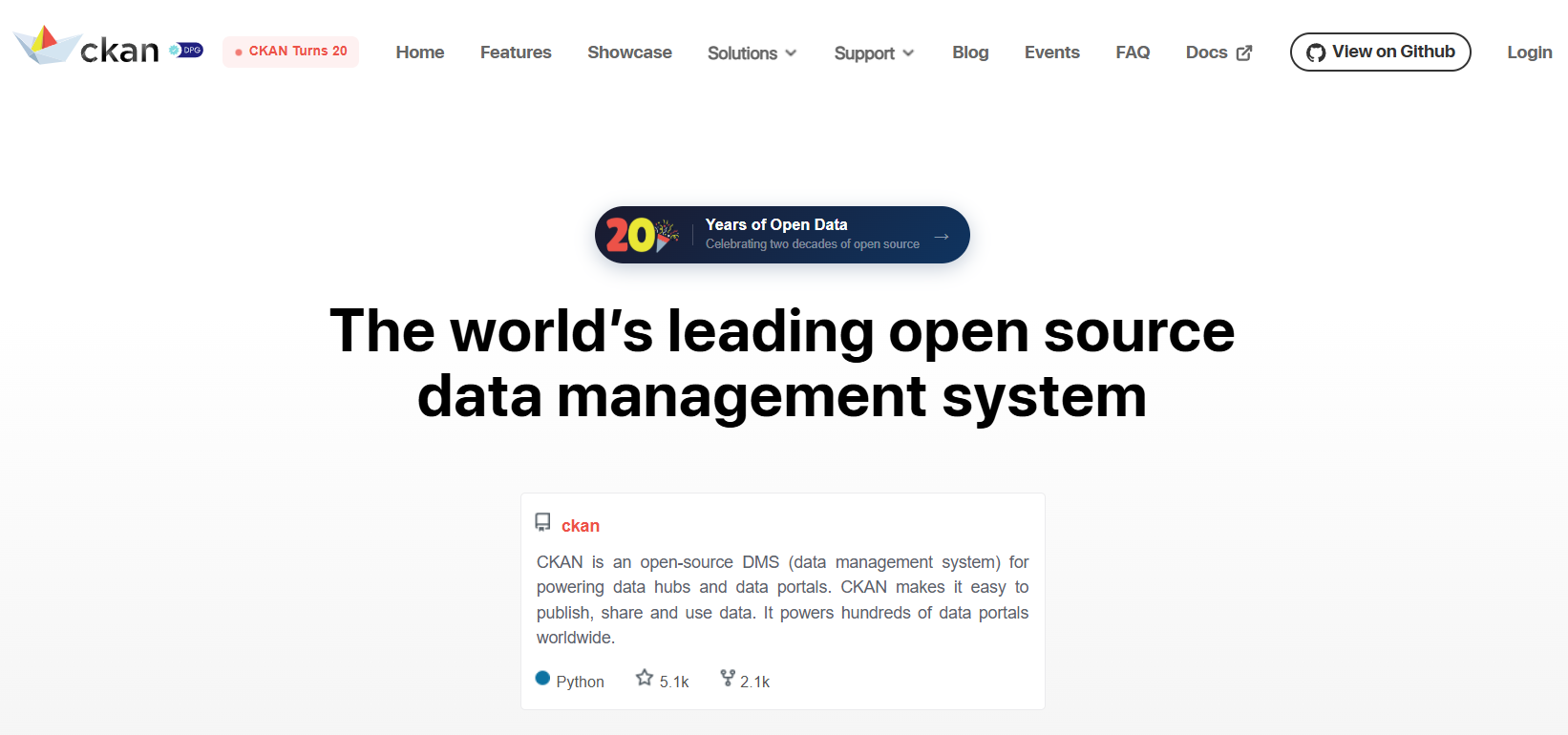CKAN homepage