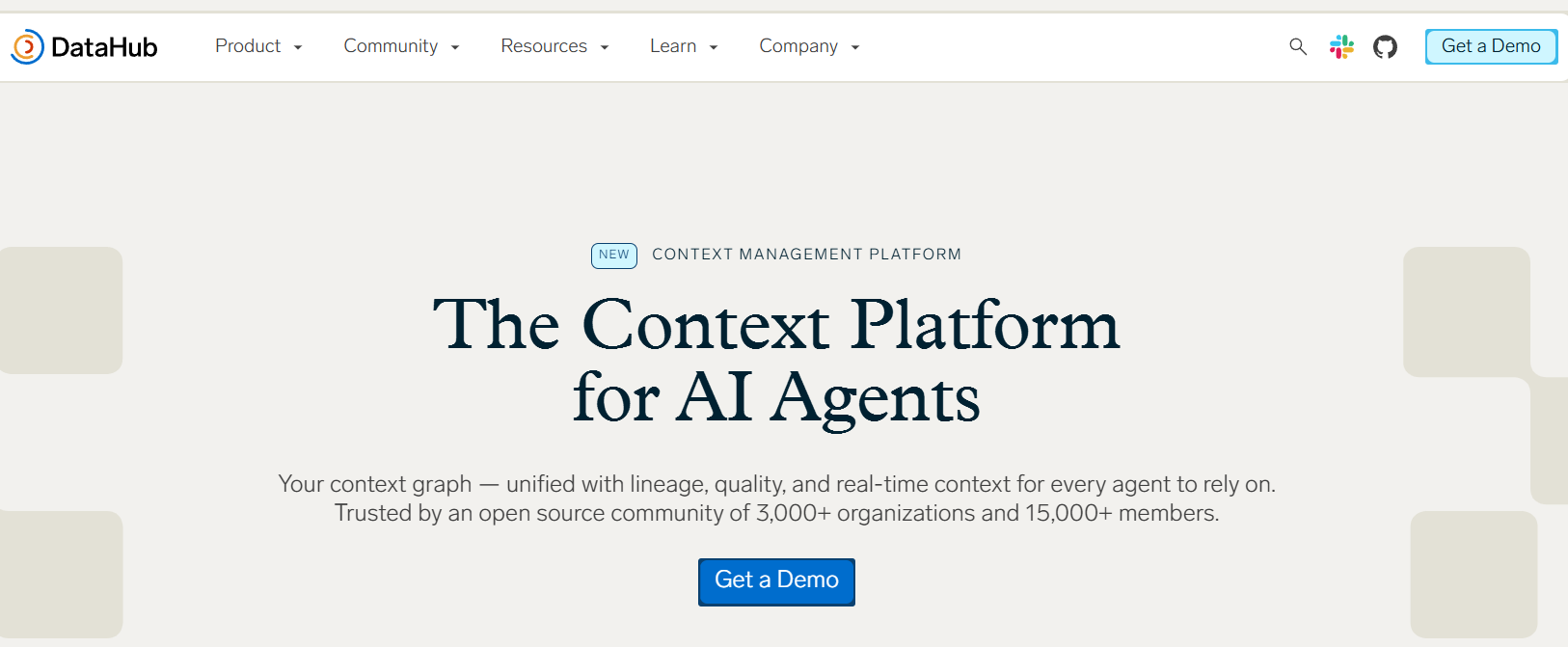DataHub homepage