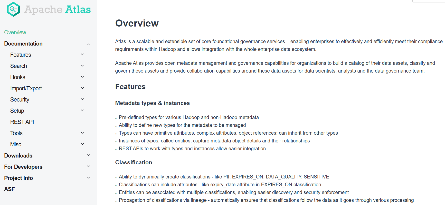 Apache Atlas homepage