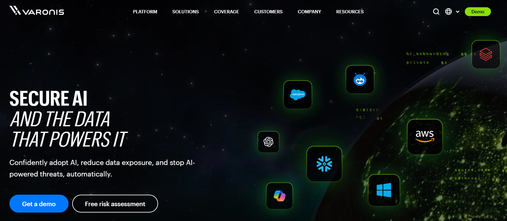 Varonis homepage