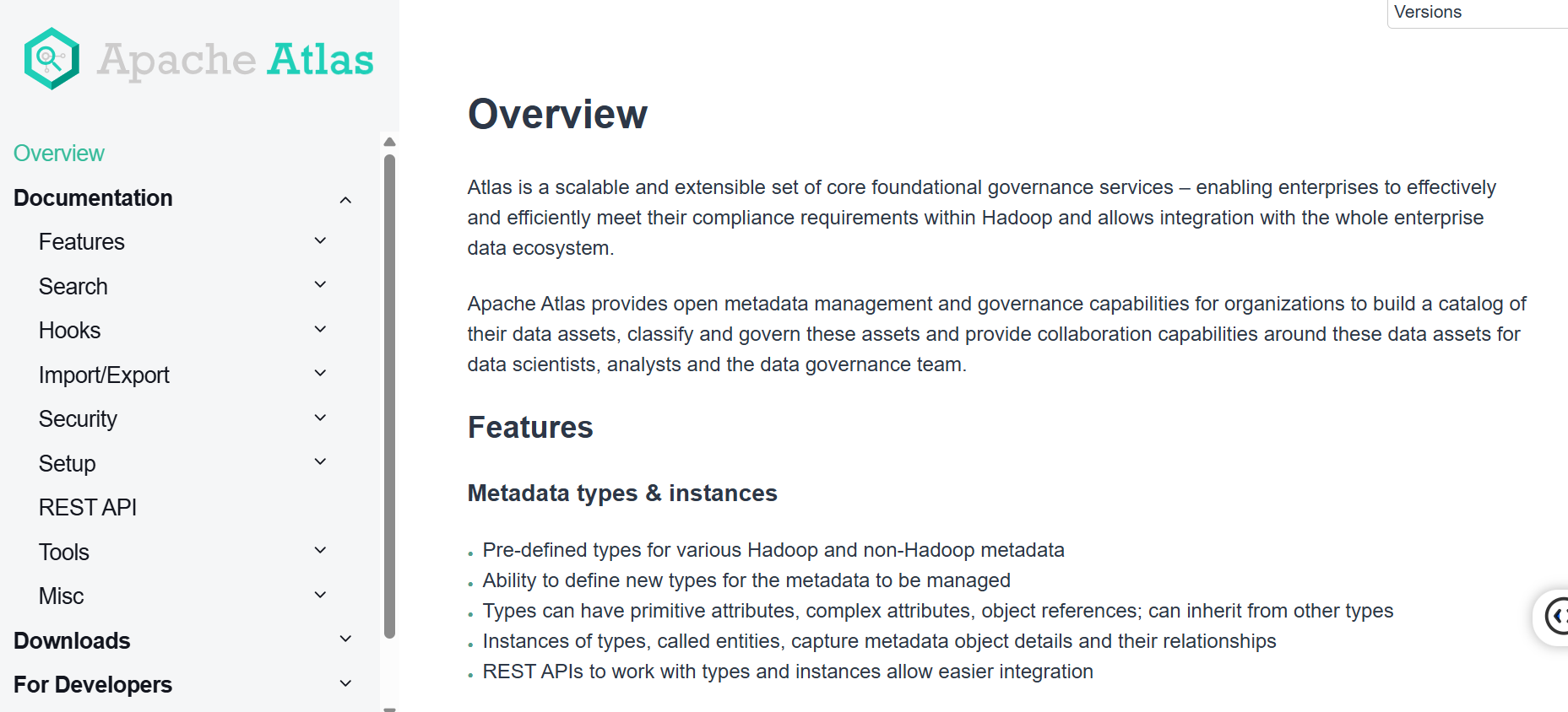 Apache Atlas homepage