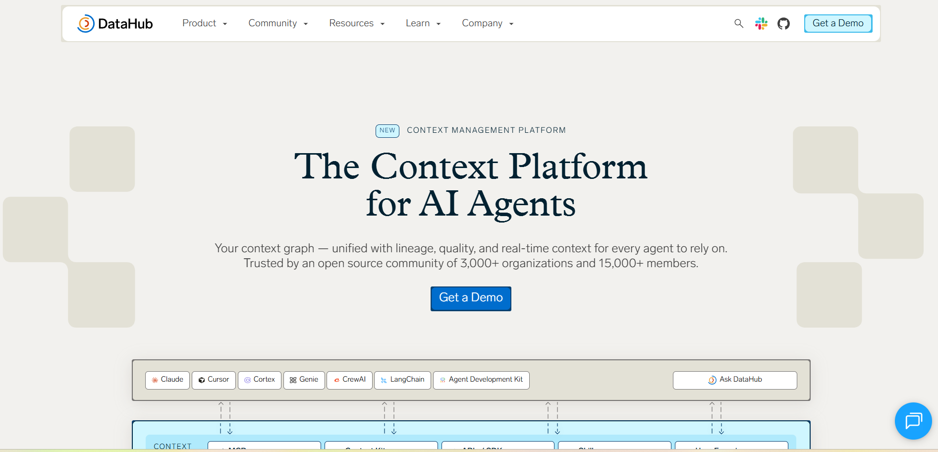 DataHub homepage