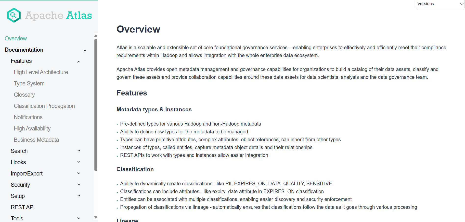 Apache Atlas homepage