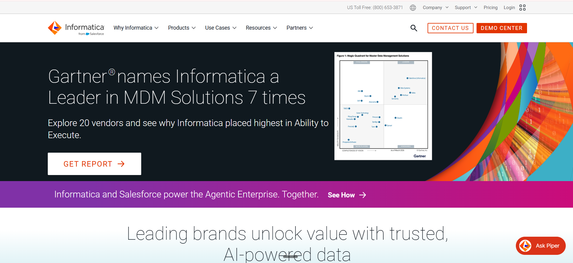 Informatica Intelligent Data Management Cloud (IDMC) homepage