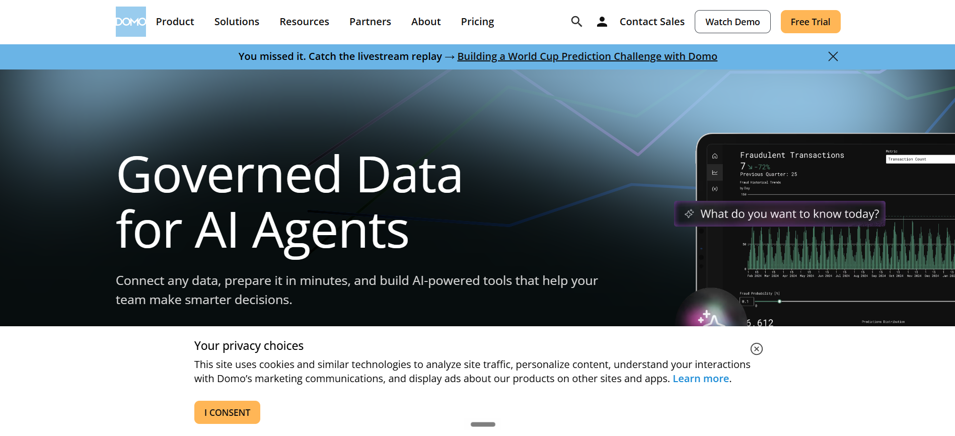 Domo homepage