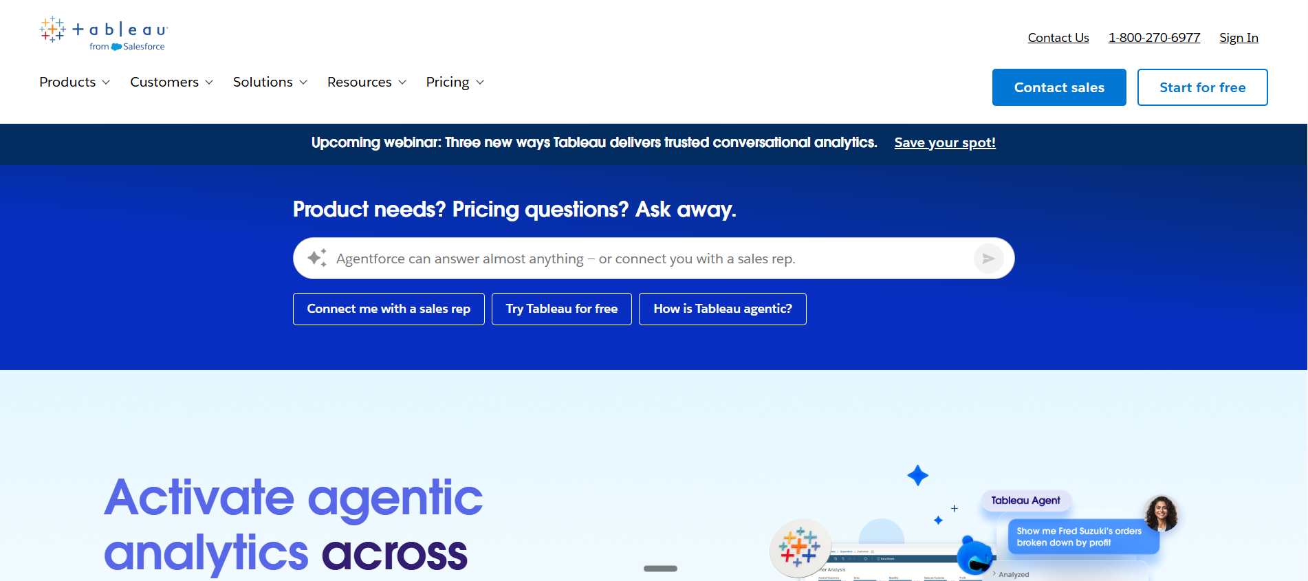 Tableau homepage