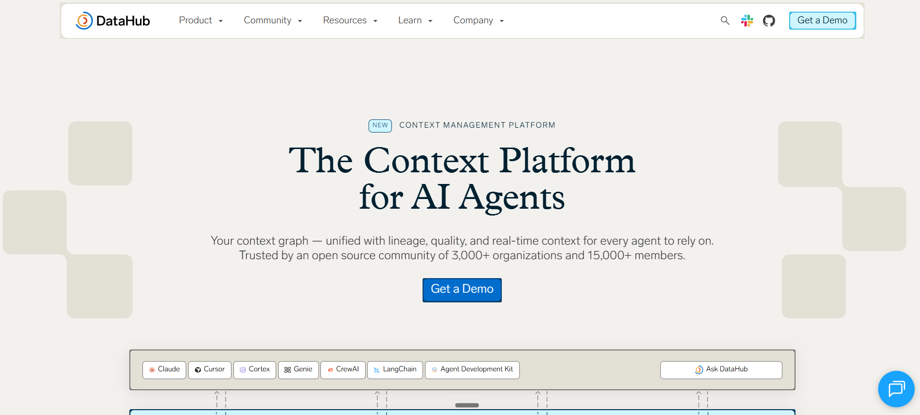 DataHub homepage
