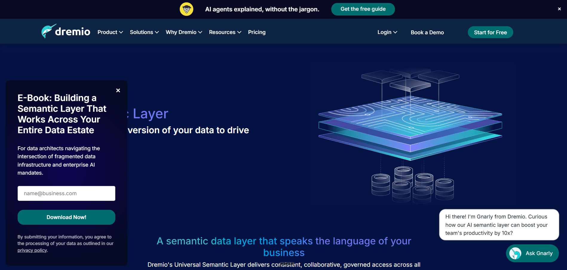 Dremio AI Semantic Layer homepage