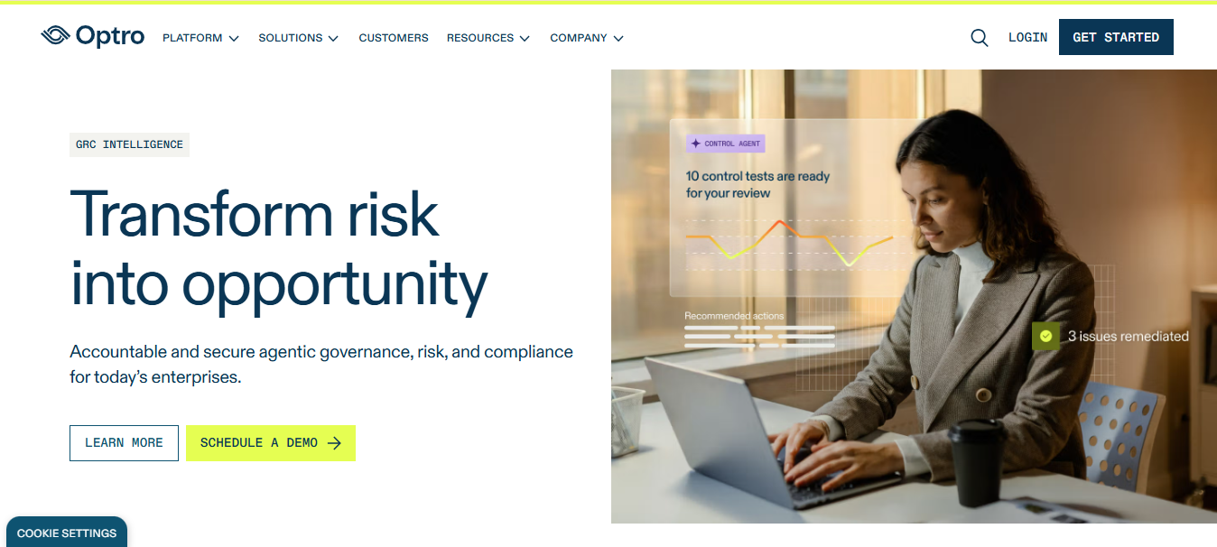 Optro homepage