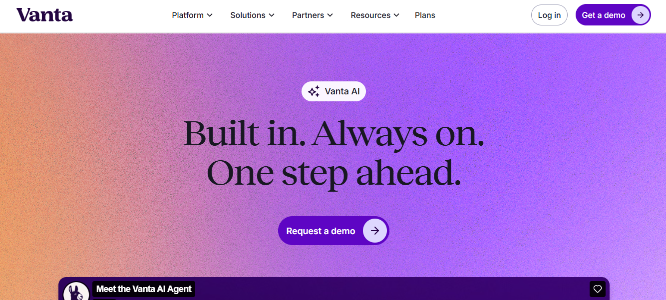 Vanta homepage