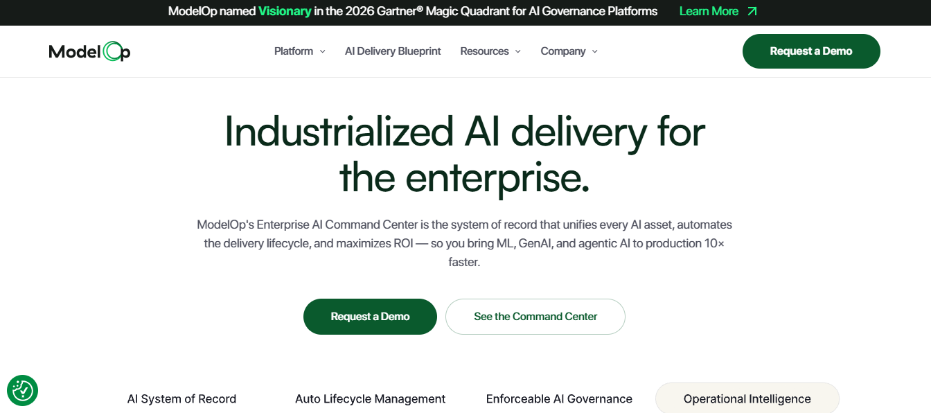 ModelOp homepage