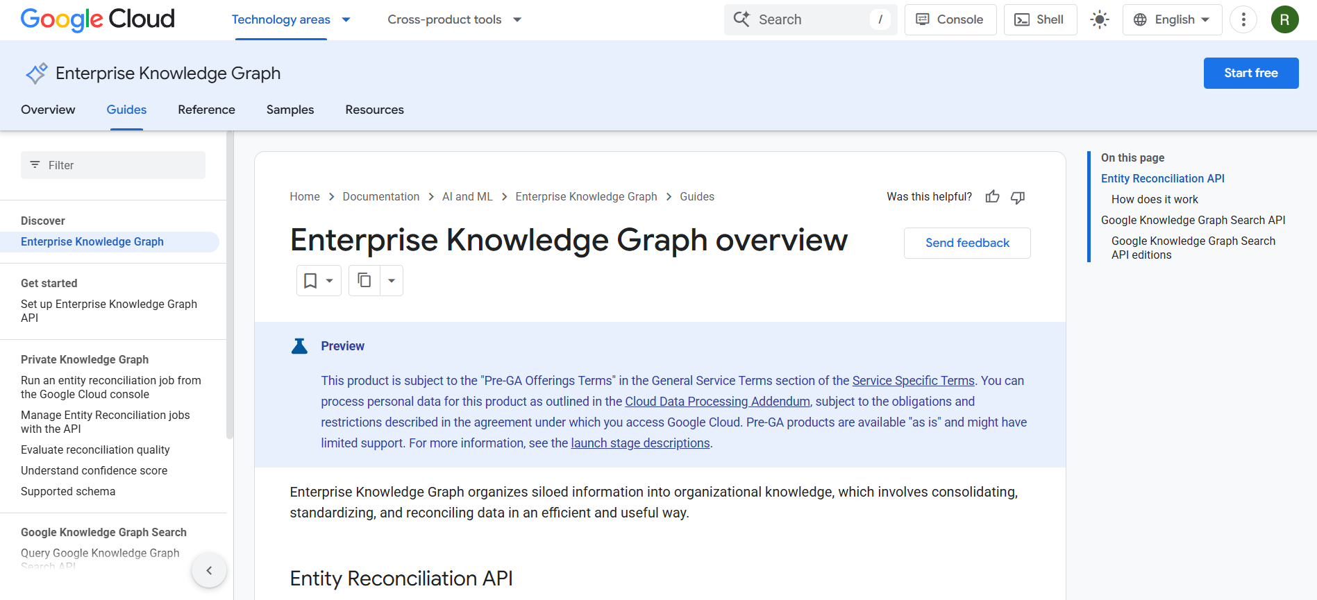 Google Cloud Enterprise Knowledge Graph