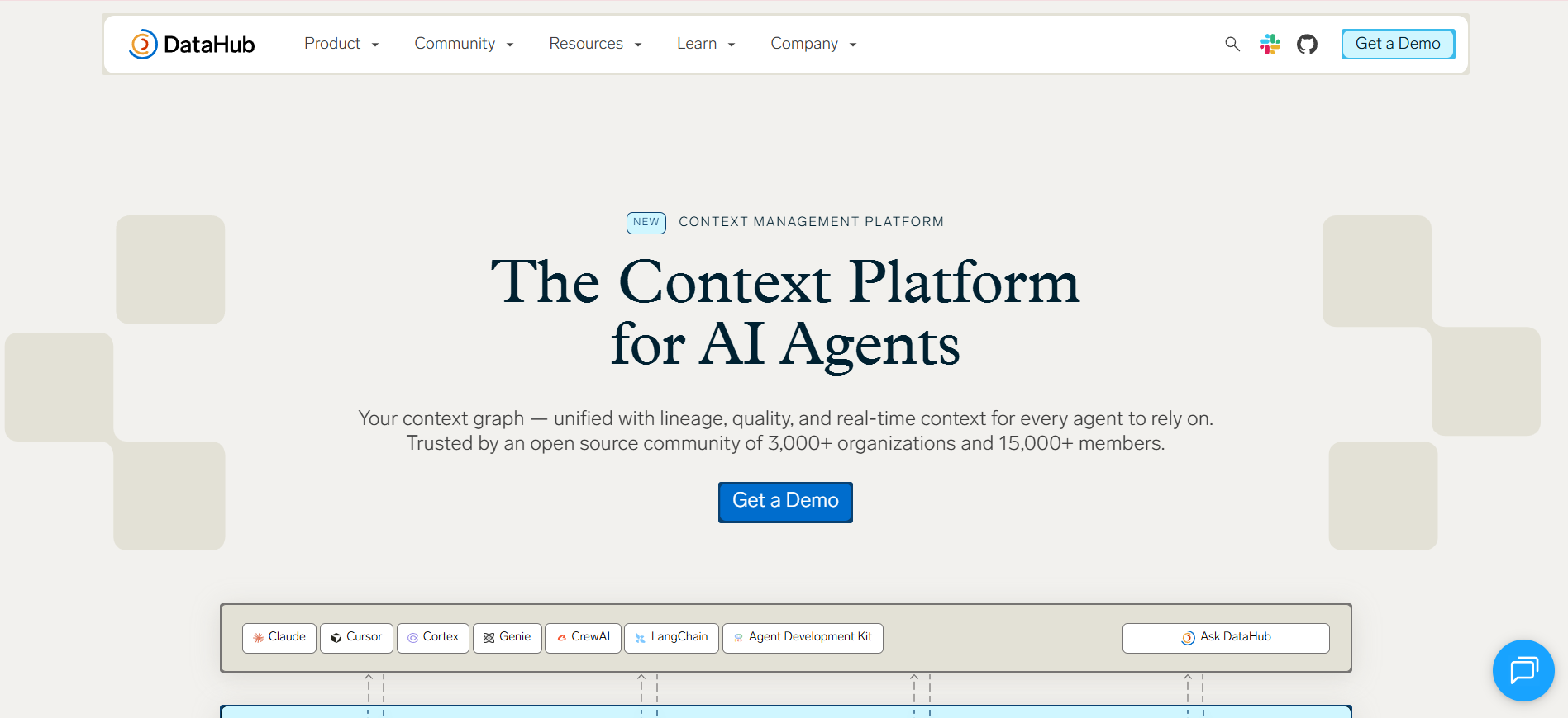 DataHub homepage
