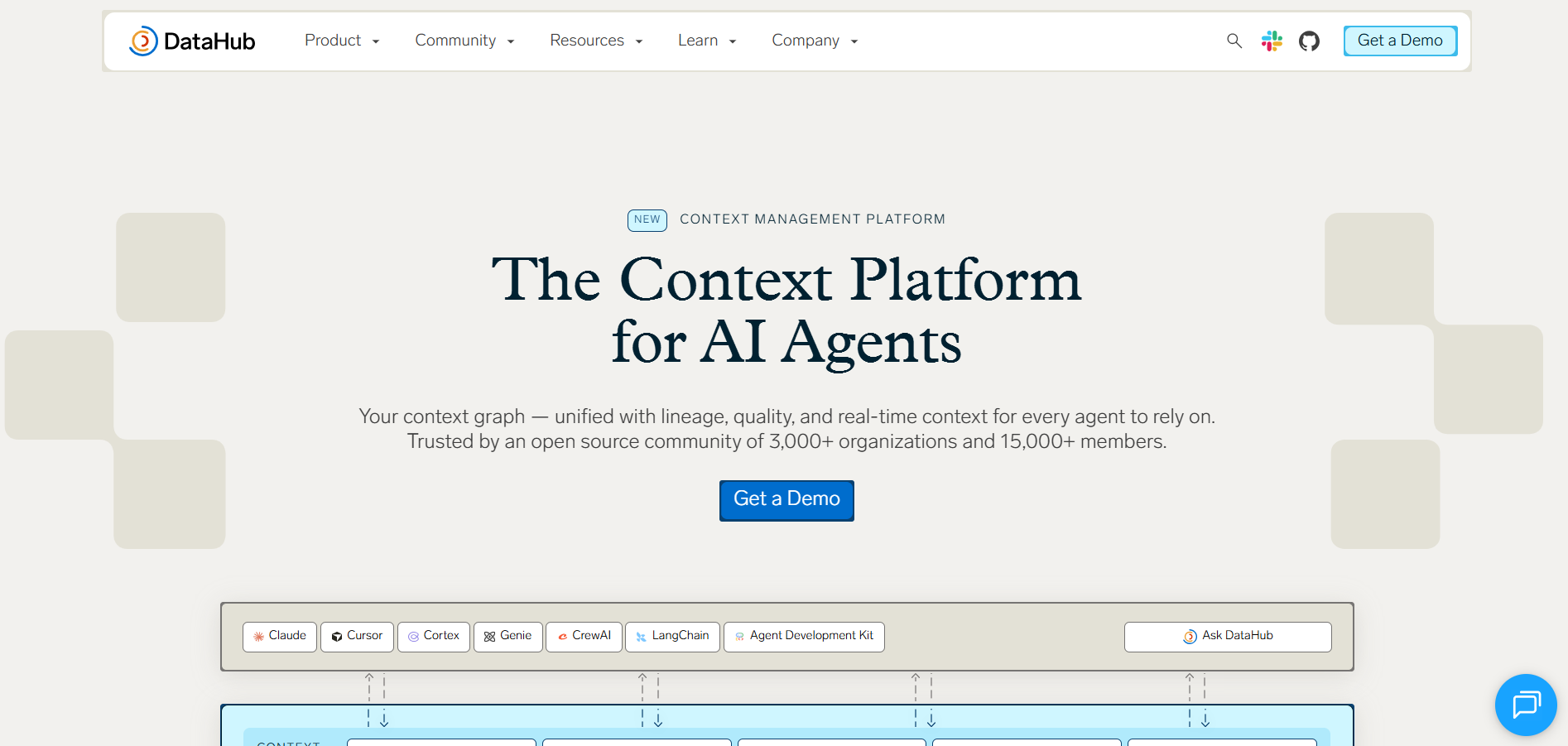 DataHub homepage