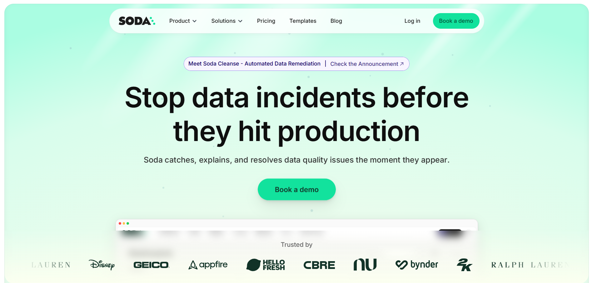 Soda homepage