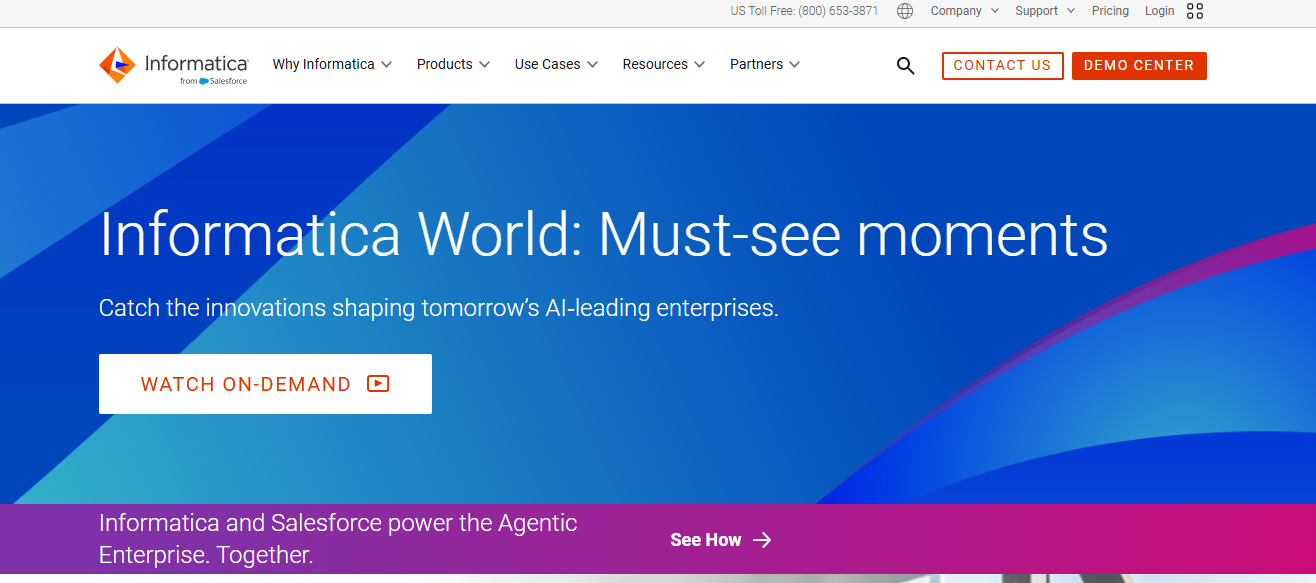 Salesforce (Informatica) homepage
