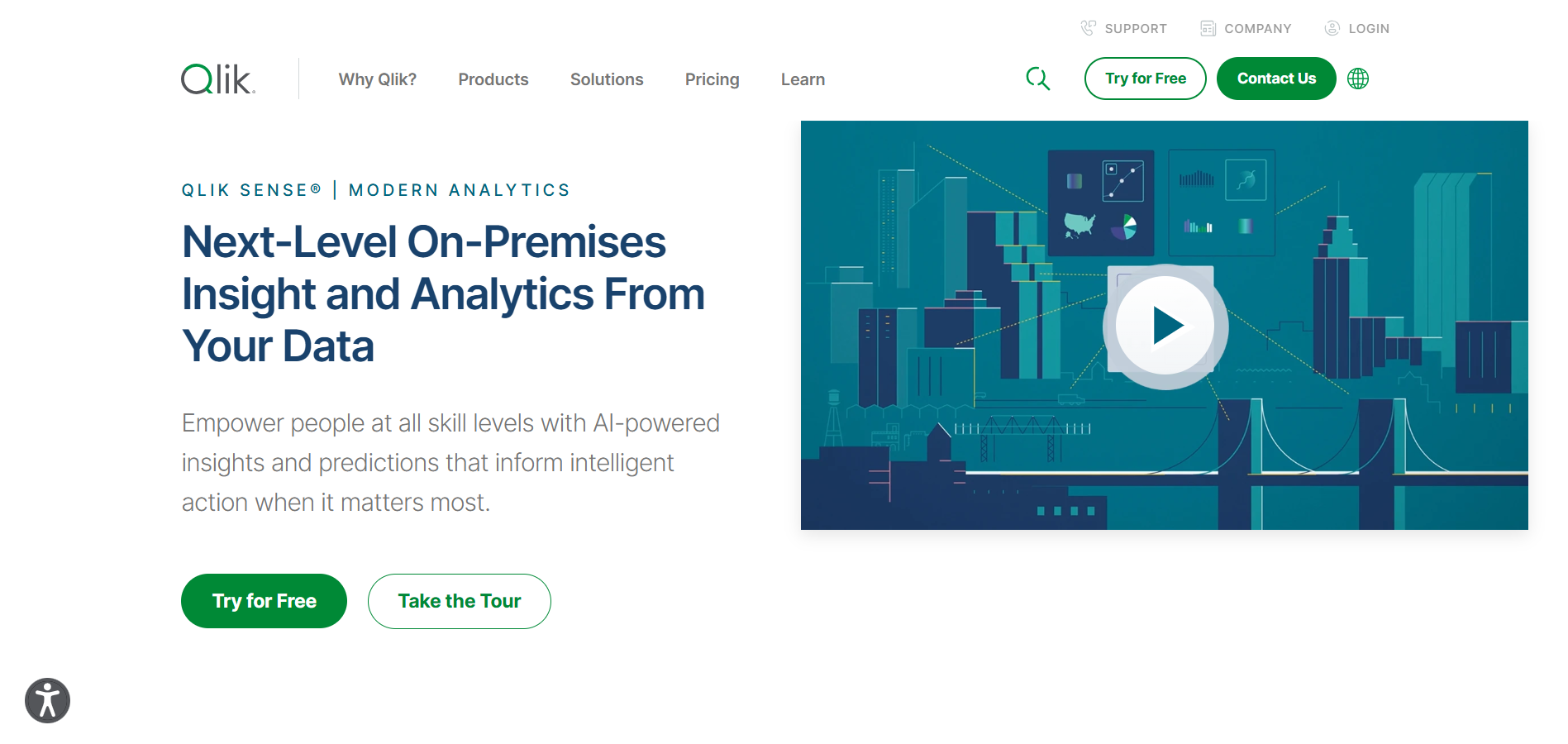 Qlik Sense homepage