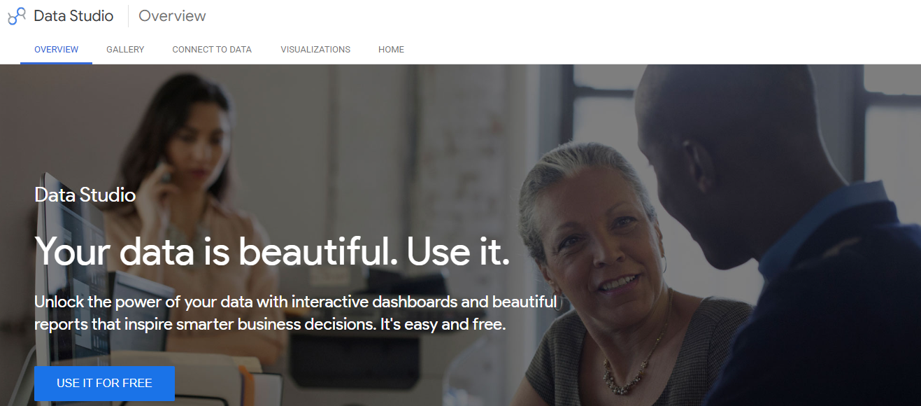 Google Looker Studio homepage