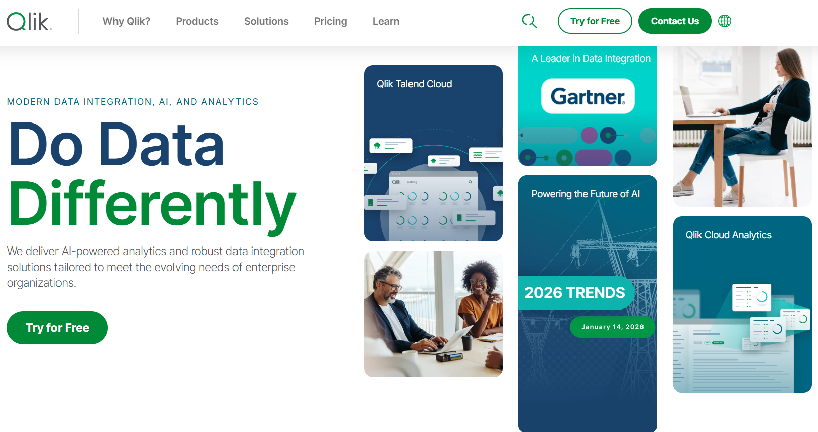 Qlik Sense homepage