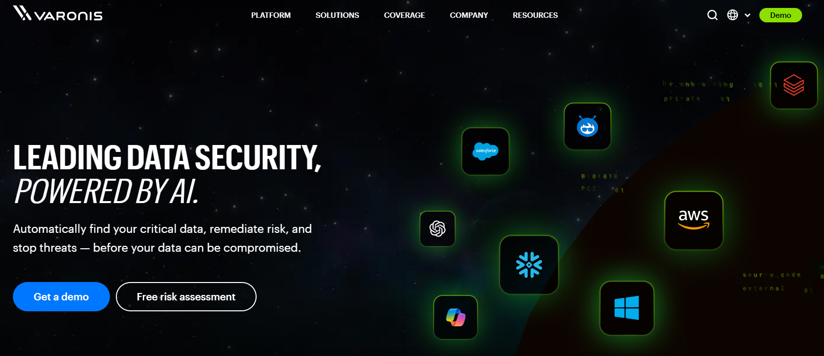 Varonis homepage