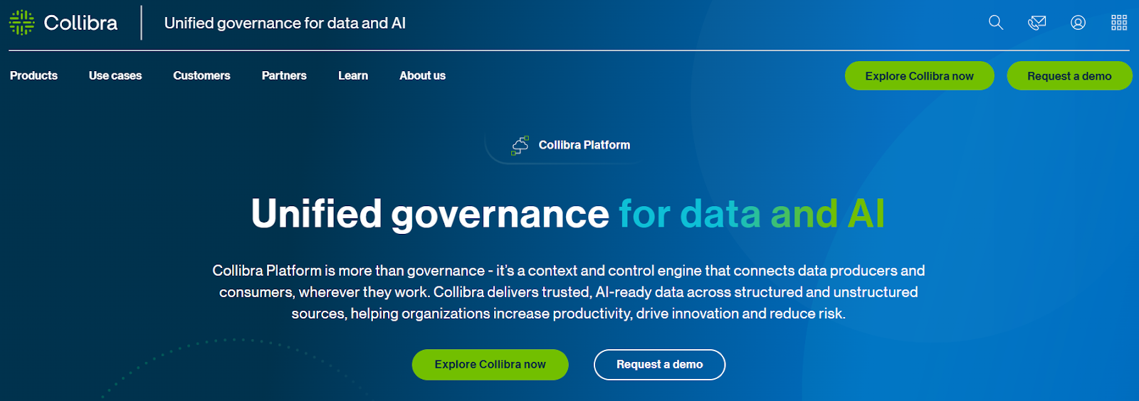 Collibra Data Intelligence Platform homepage