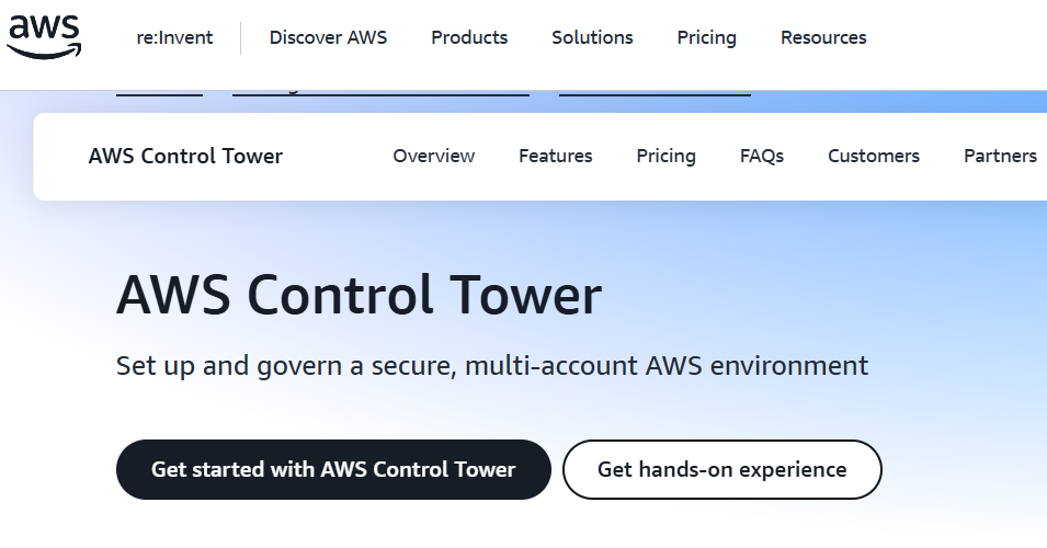AWS Control Tower Homepage