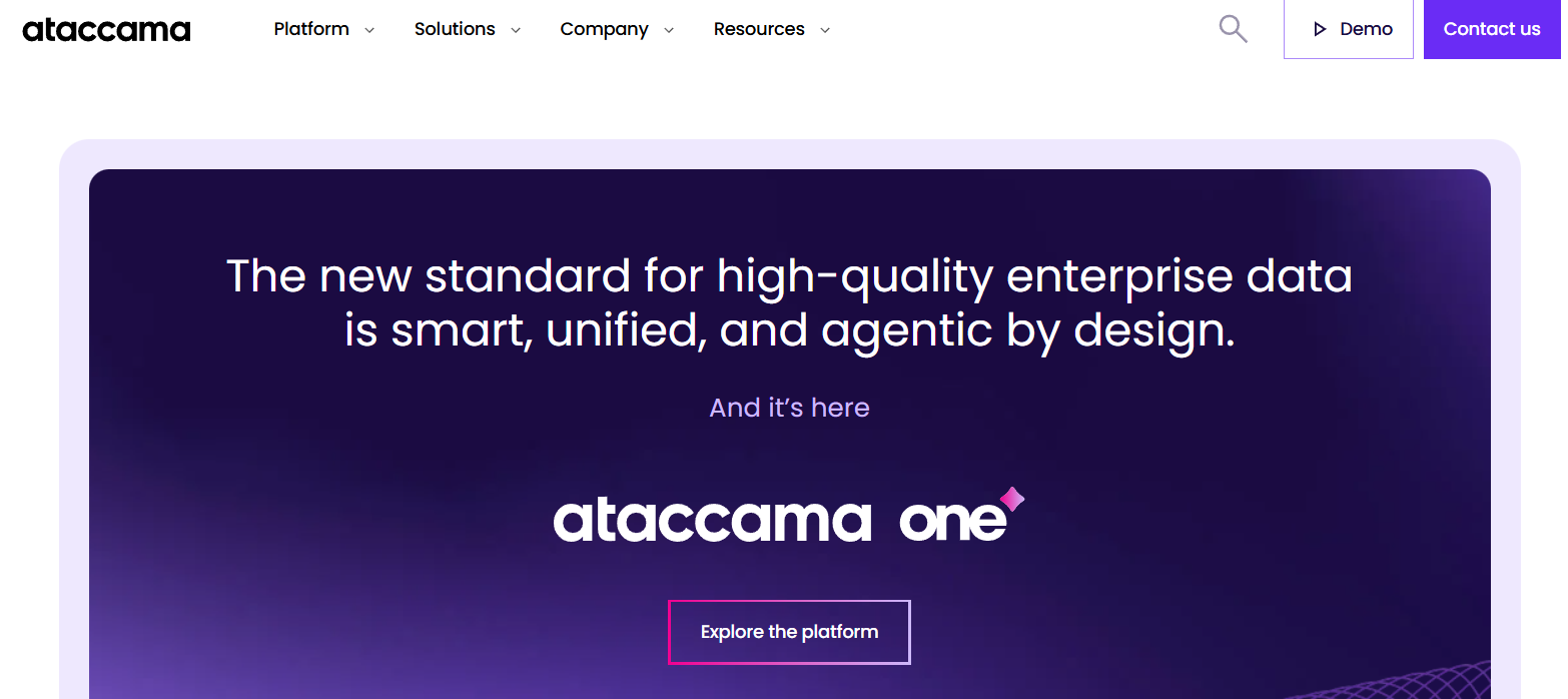 Ataccama Homepage