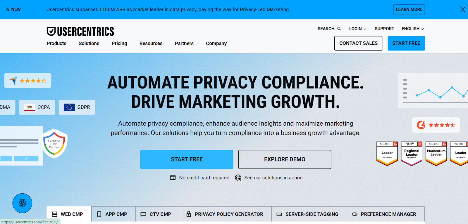 Usercentrics Homepage