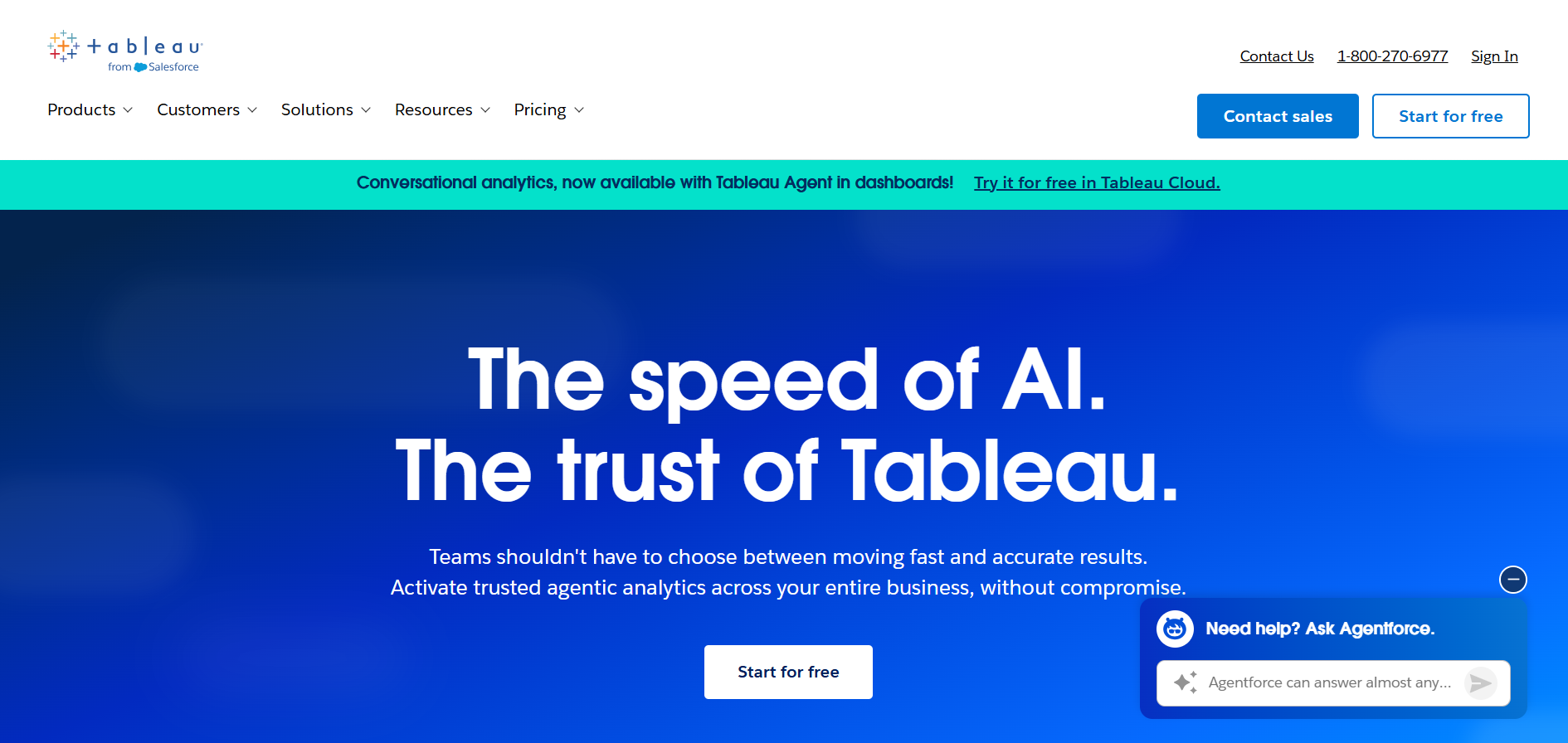 Tableau homepage