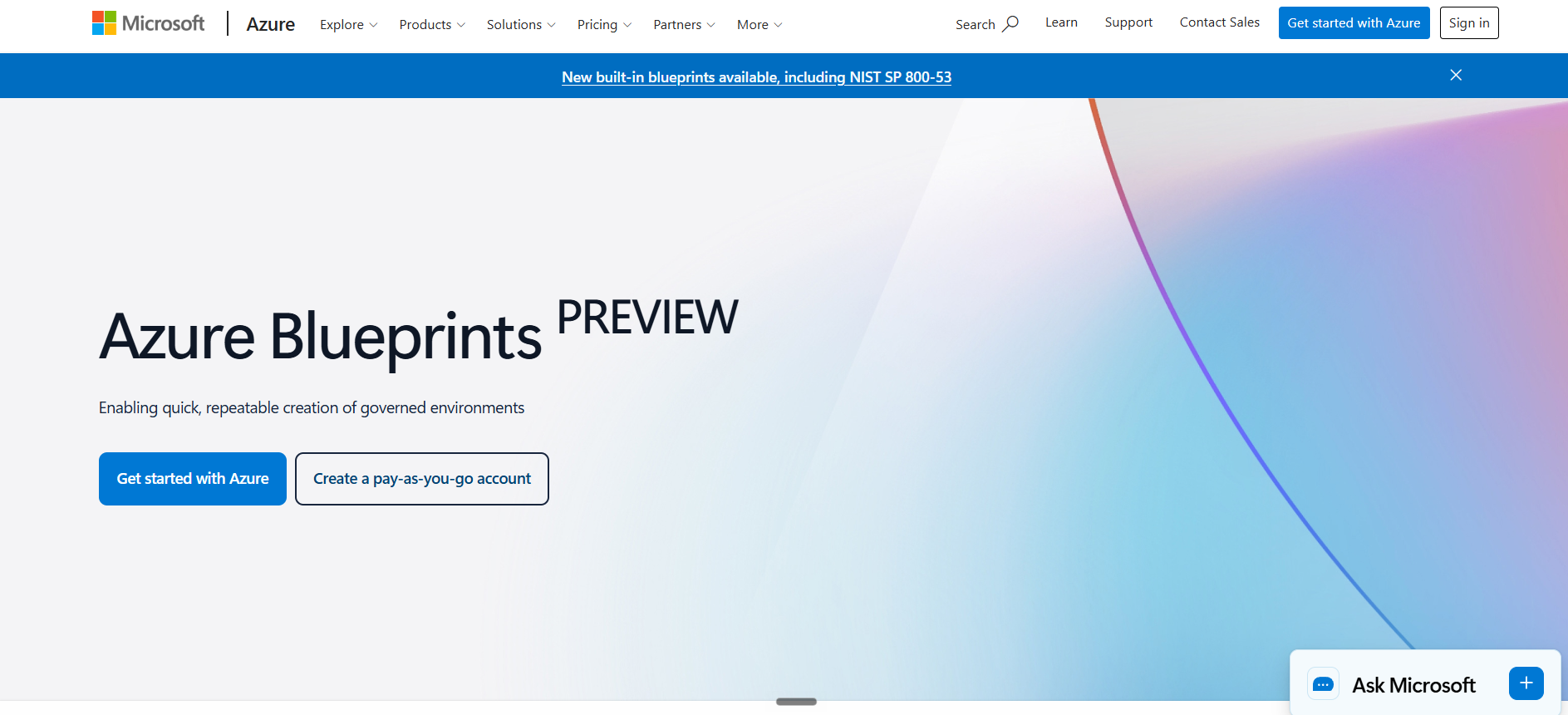 Azure Policy & Blueprints homepage