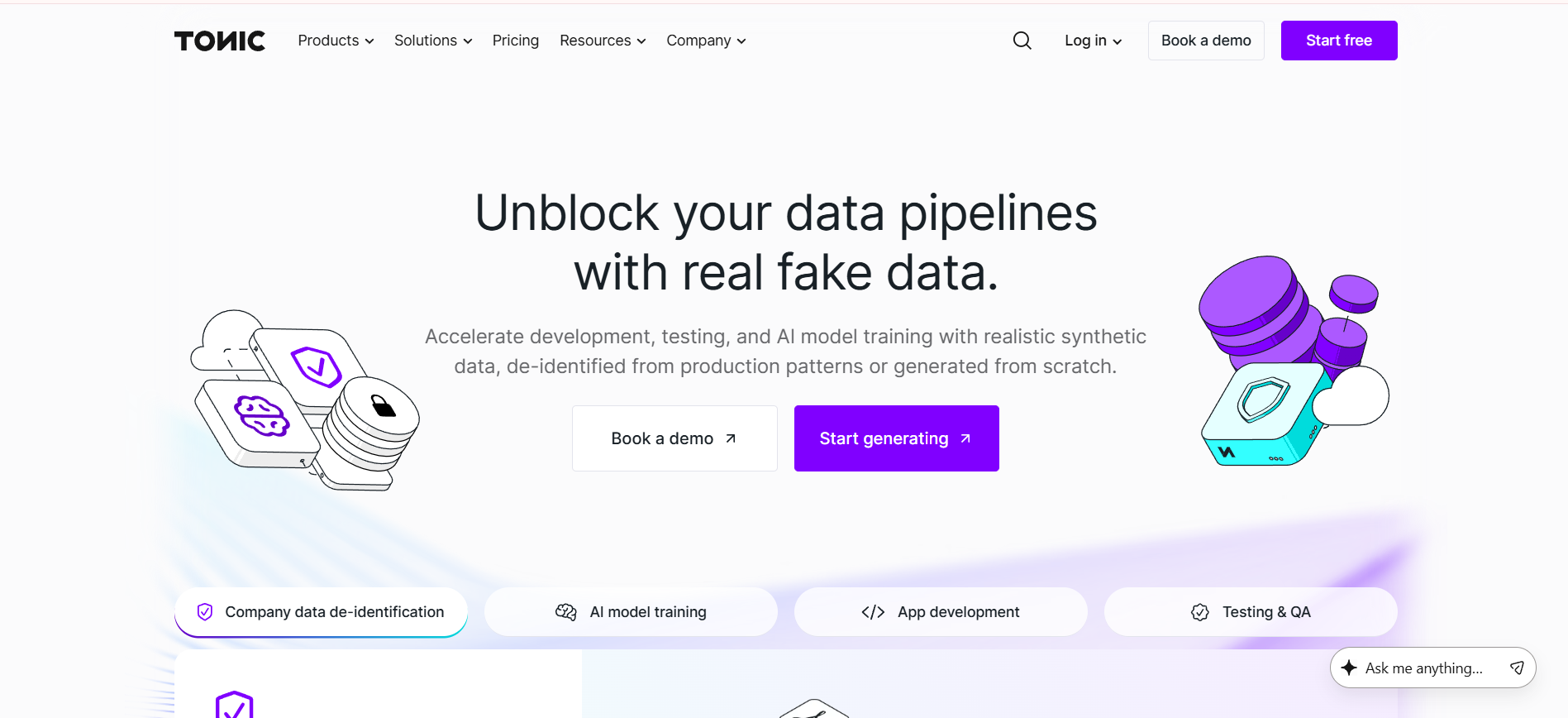 Tonic.ai homepage