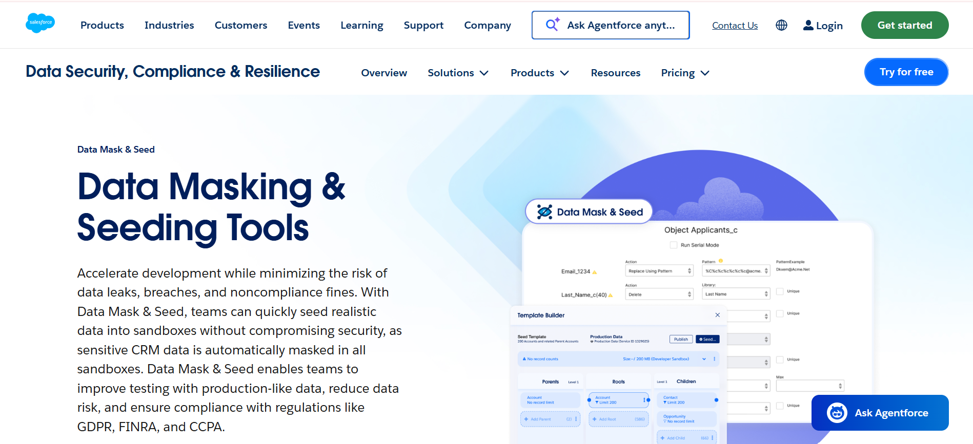 Salesforce Data Mask & Seed homepage