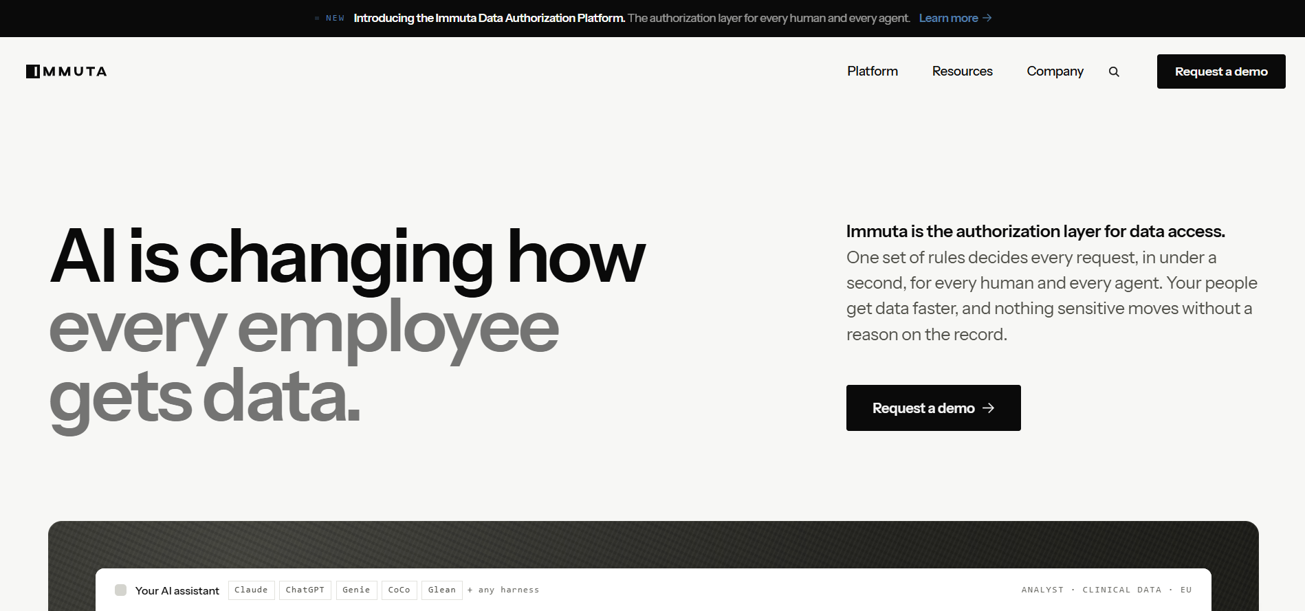 Immuta homepage