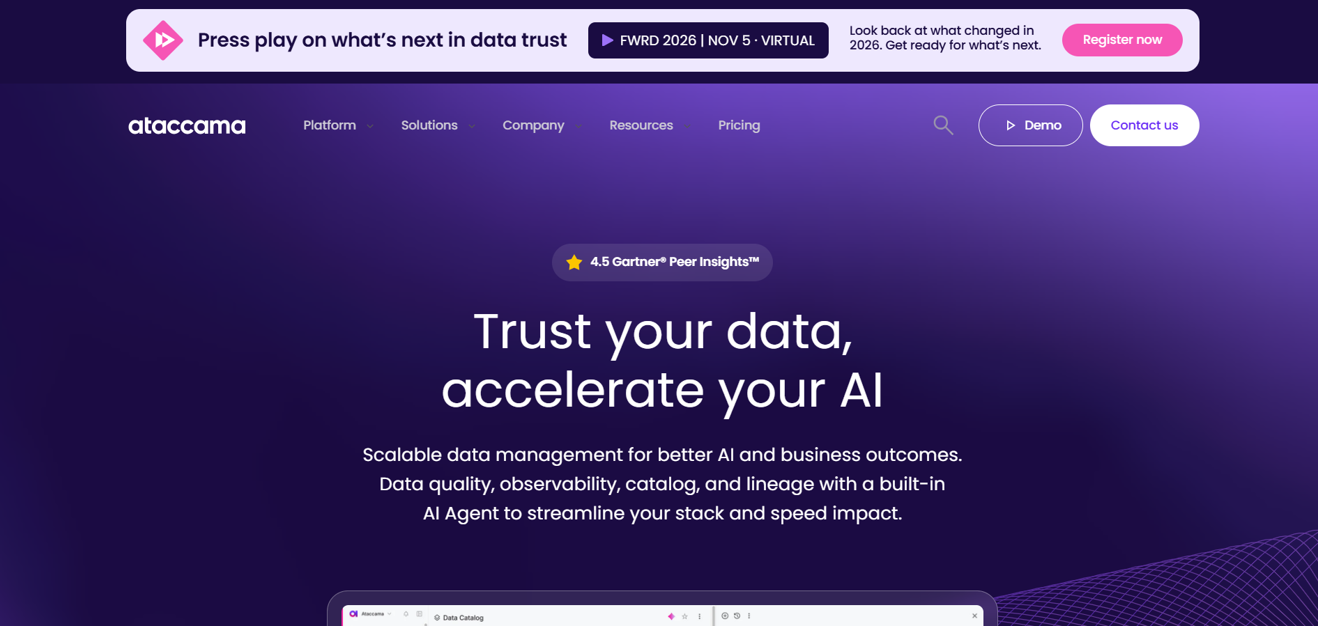 Ataccama homepage