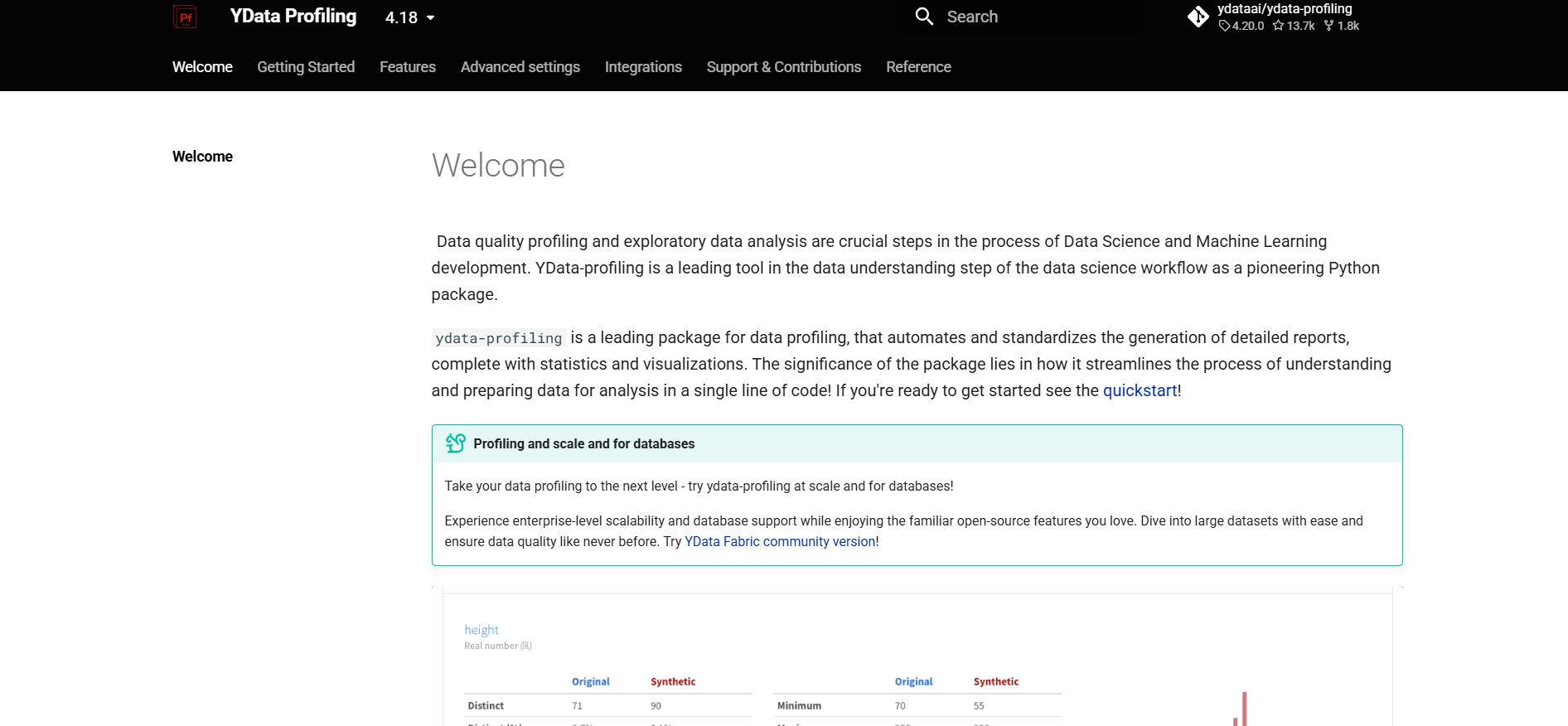 YData-Profiling homepage