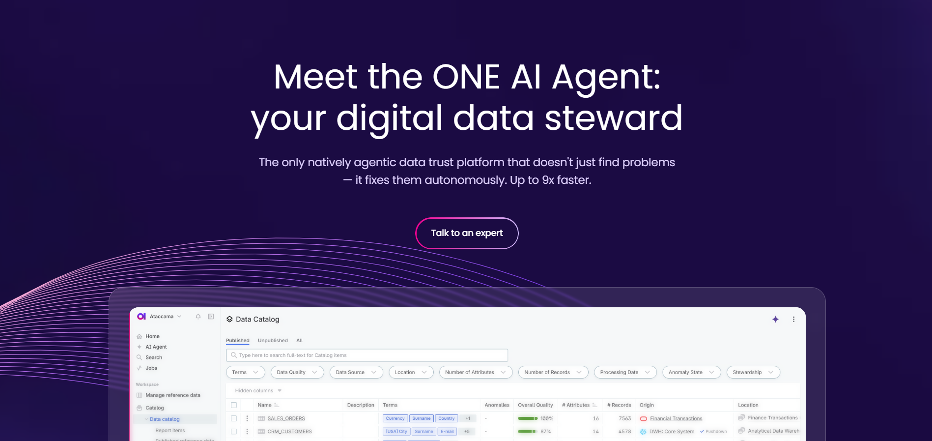 Ataccama ONE homepage