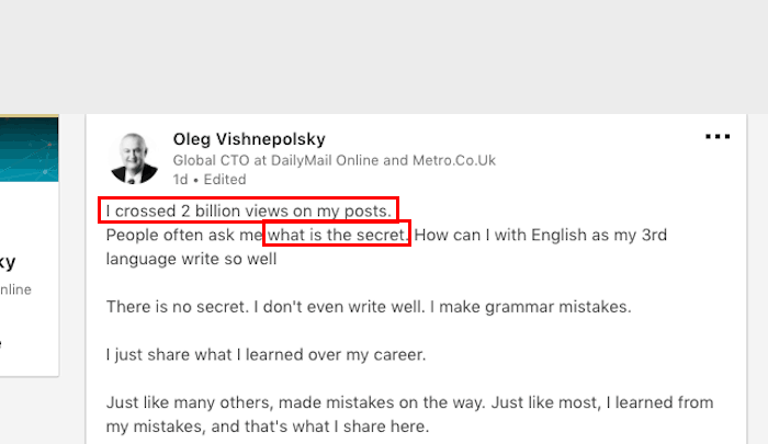 Data Analytics unravels the secret of Oleg’s popularity on LinkedIn